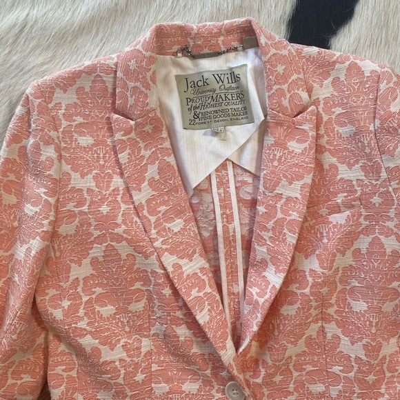 Jack Wills Coral Jacquard Print Fairlawn Blazer - Picture 6 of 12